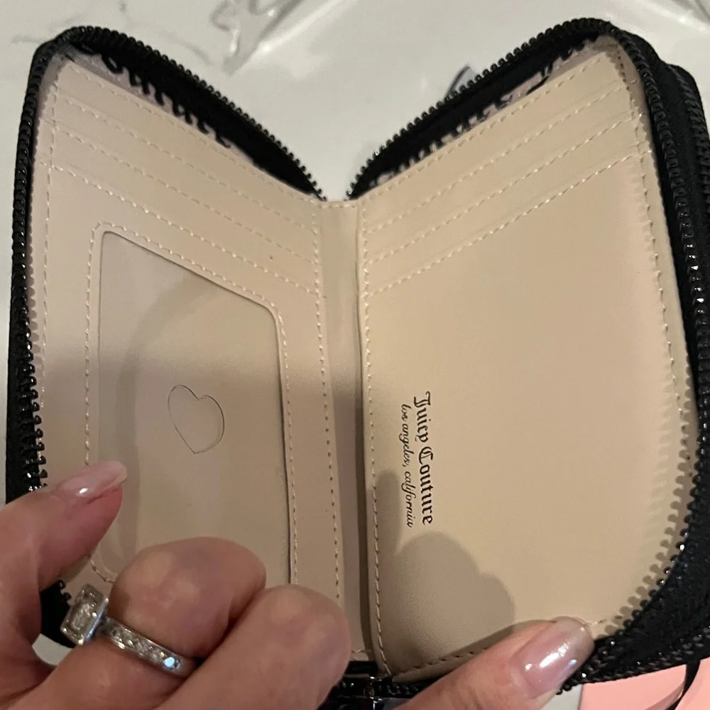 NWT Juicy Couture Black and Silver Rhinestone Wallet